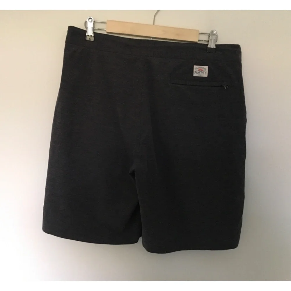 Faherty All Day Shorts Version 2.0 Mens 33 x 9 DrawString Performance Charcoal